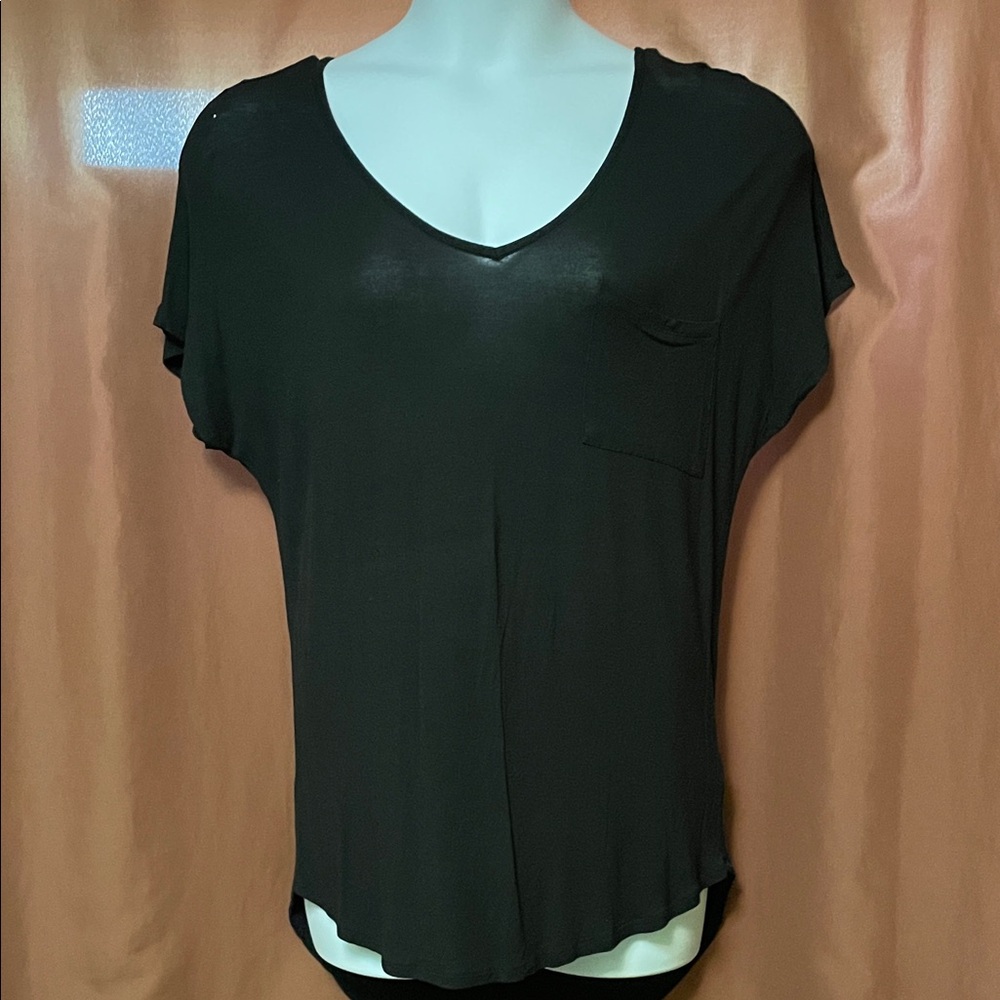 Elegant Black V-Neck Women's Tee